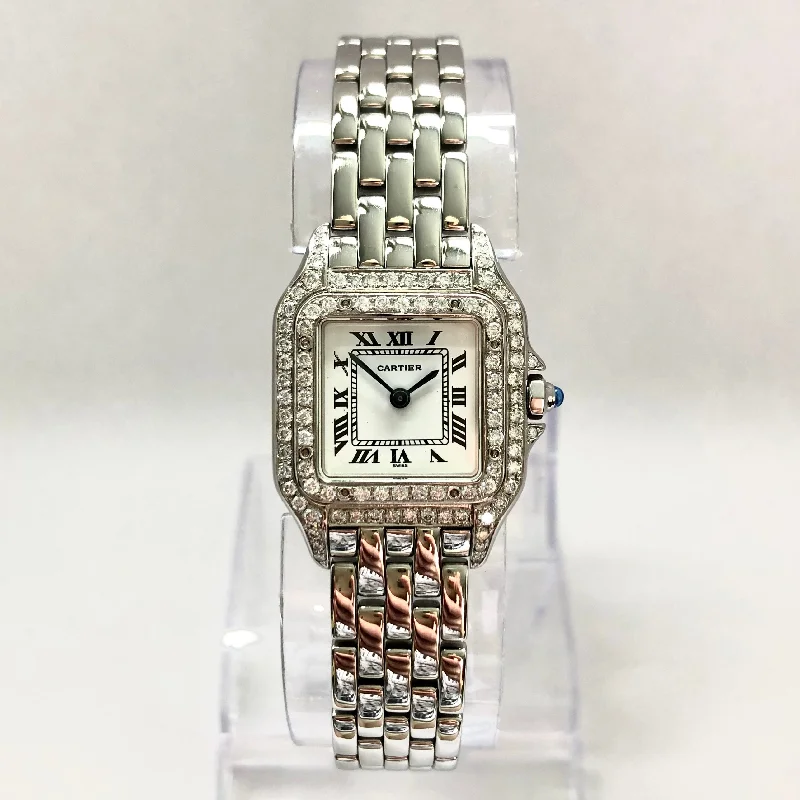 CARTIER PANTHERE 23mm Quartz Steel 0.87TCW DIAMOND Watch