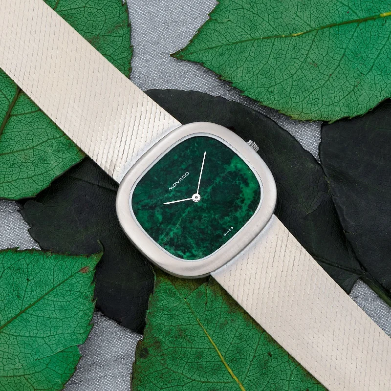 Movado White Gold 'Malachite' Dress Watch