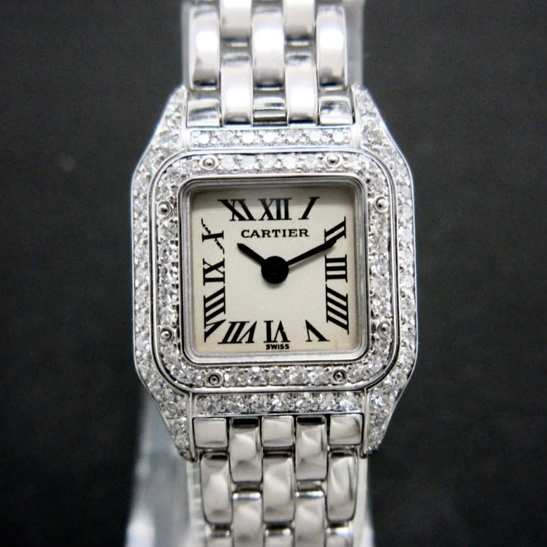 CARTIER PANTHERE 20mm Quartz 18K White Gold DIAMOND Watch