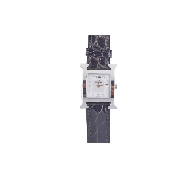 Hermes Heure H Watch Black Diamond Small 25mm