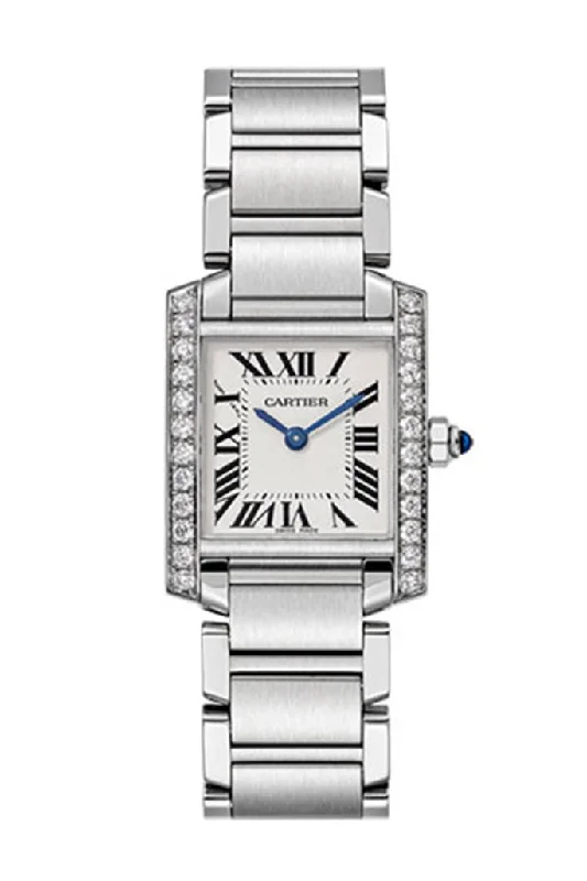 Cartier Tank Francaise Small Diamond Bezel Steel W4TA0008