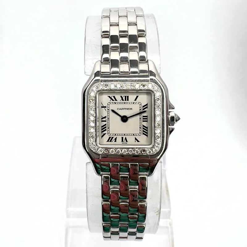 CARTIER PANTHERE Quartz 23mm Steel 0.37TCW DIAMOND Watch