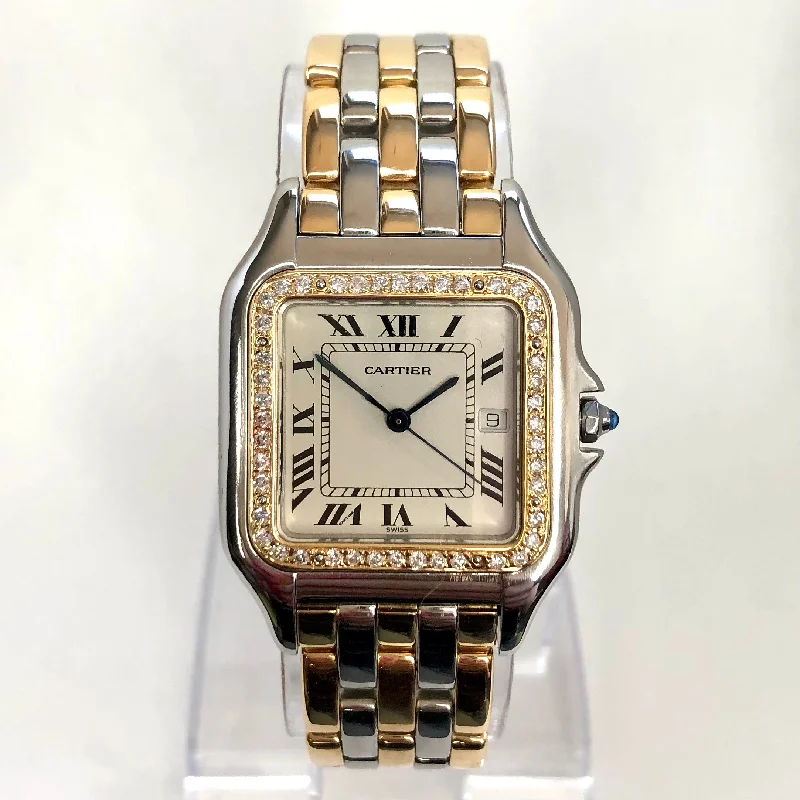 CARTIER PANTHERE Quartz 29mm 3 Row Gold 0.55TCW DIAMOND Watch