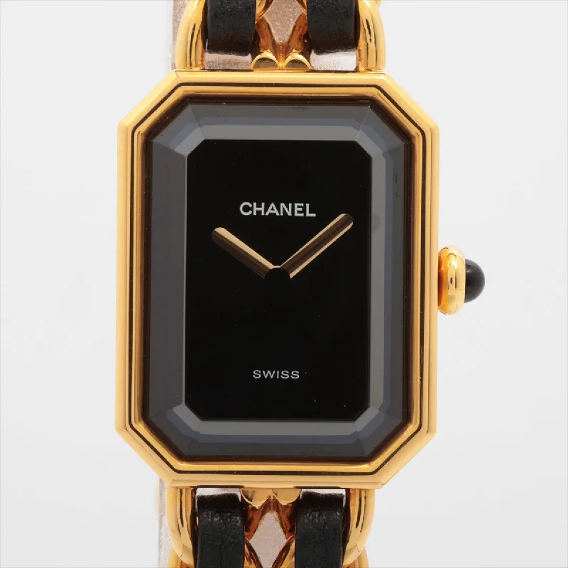 Chanel Première M Black Face Gold Watch