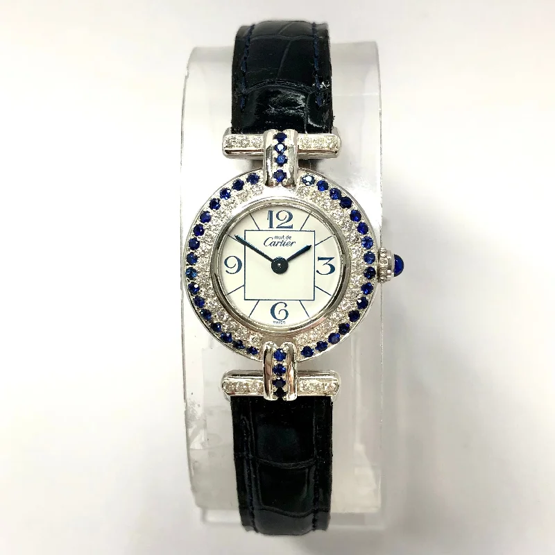 CARTIER COLISÈE Quartz 24mm Silver DIAMONDS & Blue SAPPHIRES Watch