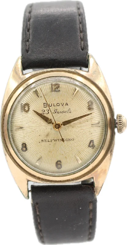 Vintage 30mm 1954 Bulova Sunburst Men's Automatic Wristwatch 10 BPAC 10k RGP