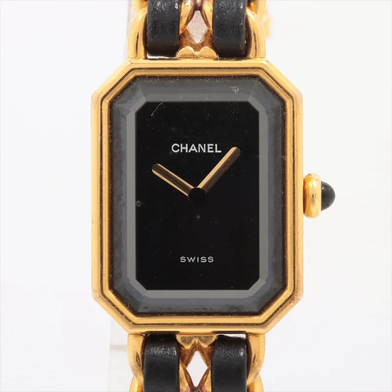 Chanel Premiere M Gold Black Watch